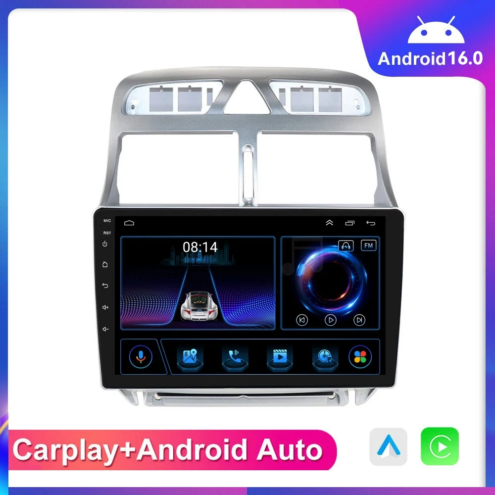 Android 16 radio For Peugeot 307 CC SW 2002 - 2013 Car Radio android Auto Multimedia Wireless Carplay 2 din DVD Stereo Player