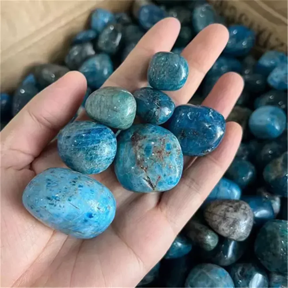 Natural Blue Apatite Stone Tumbled Polished Crystal Pebble Healing Chakra Reiki Home Energy Decoration Collection - Image 3