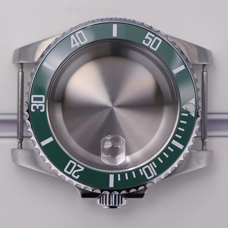 Silberne 40-mm-Gehäuse für Seiko NH35 NH34 NH36 NH38 Miyota 8215 ETA 2824 Herrenuhrengehäuse Saphirglas 28,5-mm-Zifferblatt Keramiklünette – Detail 8