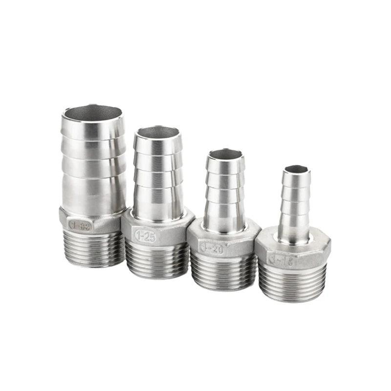 Schlauchanschluss aus 304 Edelstahl, 1/8' 1/4' 3/8' 1/2' BSP Außengewinde, Rohrfitting, Pagodenverbinder, Kupplung, Endstück – Detail 7