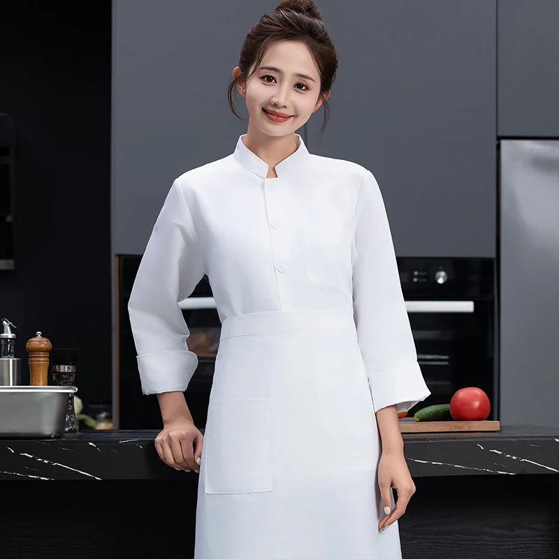 Nieuwe Chef-kok Jas Lange Mouw Unisex Mannen Vrouwen Restaurant Keuken Kleding Chef-kok Jas Uniform Kok Kleding Hotel Kostuum Ober