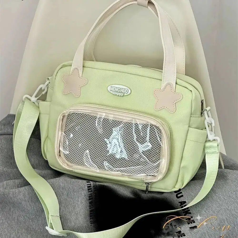 Bloom Haruku Yellow Itabag Crossbody Women Nylon Handle Casual Messenger Bag Girls Transparent Mini Backpack Ita Bags