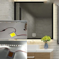 Touch Sensor Switch 12V 5A  Single/ Three Color LED Smart Single Key Touch Dimmer Switch For Bathroom Mirror