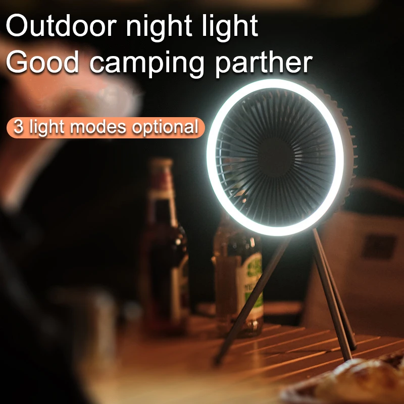 2024Multifunction Home Portable USB Chargeable Desk Stand Cooling Electric Mini Fan Night Light Outdoor Camping 10000mah battery