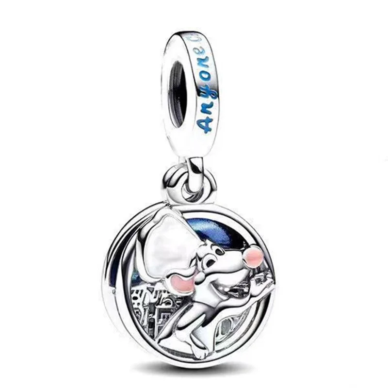 Disney PIXAR Anime Ratatouille Remy Mouse Dangle Charm Pandora Pendant for Jewelry Making Women Bracelet Accessories Bangles DIY