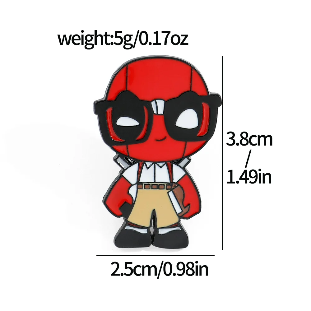 Marvel Cute Cartoon Creative and Funny Deadpool Chest Pins Figures Metal Badges Accessories Clothing Bags Jewelry Enamel Pin