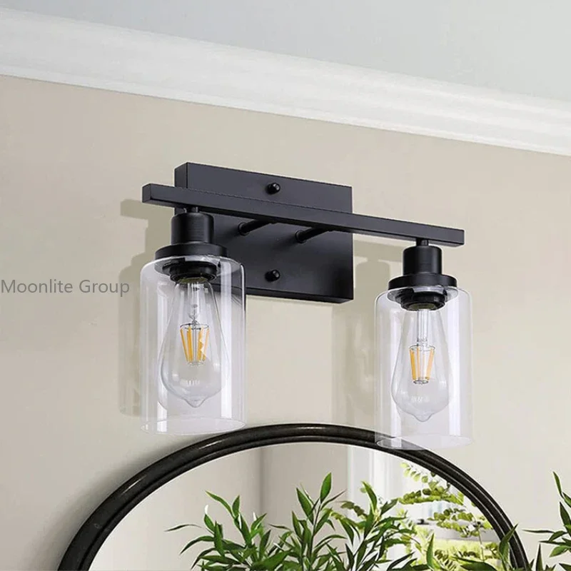 

American Wall Lamp Wrought Iron Restaurant Bedroom Bedside Lamp Retro Porch Corridor Transparent Simple Hotel Street Lamp