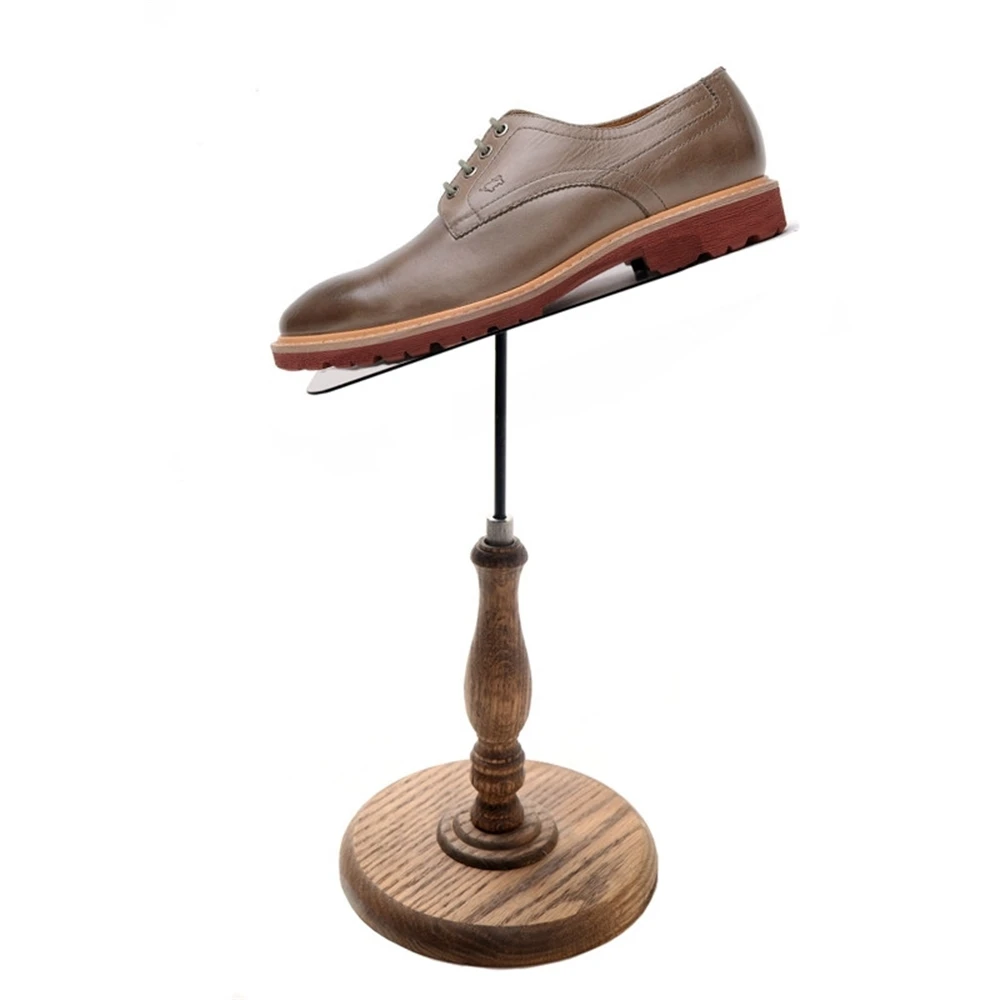 Old Solid Wood Base Adjustable Shoes Bracket Store Shop Window Display Props Table Shoe Display Rack Men Women Shoe Holder Stand