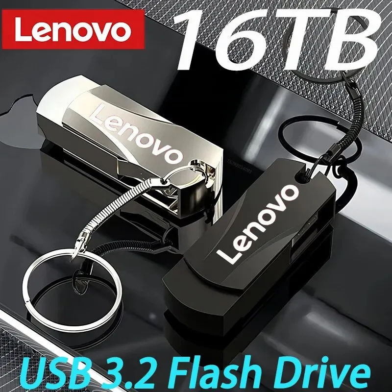 Lenovo Metal 2TB USB Flash sürücü USB 3.0 yüksek hızlı dosya transferi U Disk 16TB 8TB ultra-büyük kapasiteli su geçirmez USB bellek