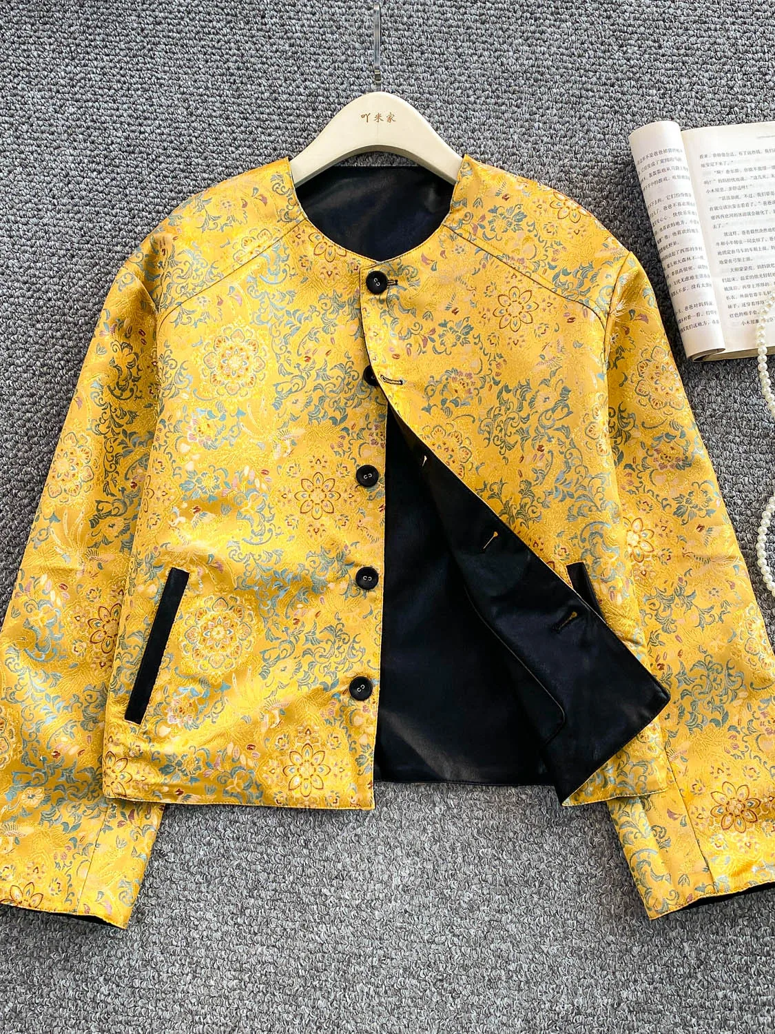 Retro cinese Sle stampato rotondo Ne PU Leather Jaet donna Autunno Inverno Faionable Dual Wear Capispalla personale