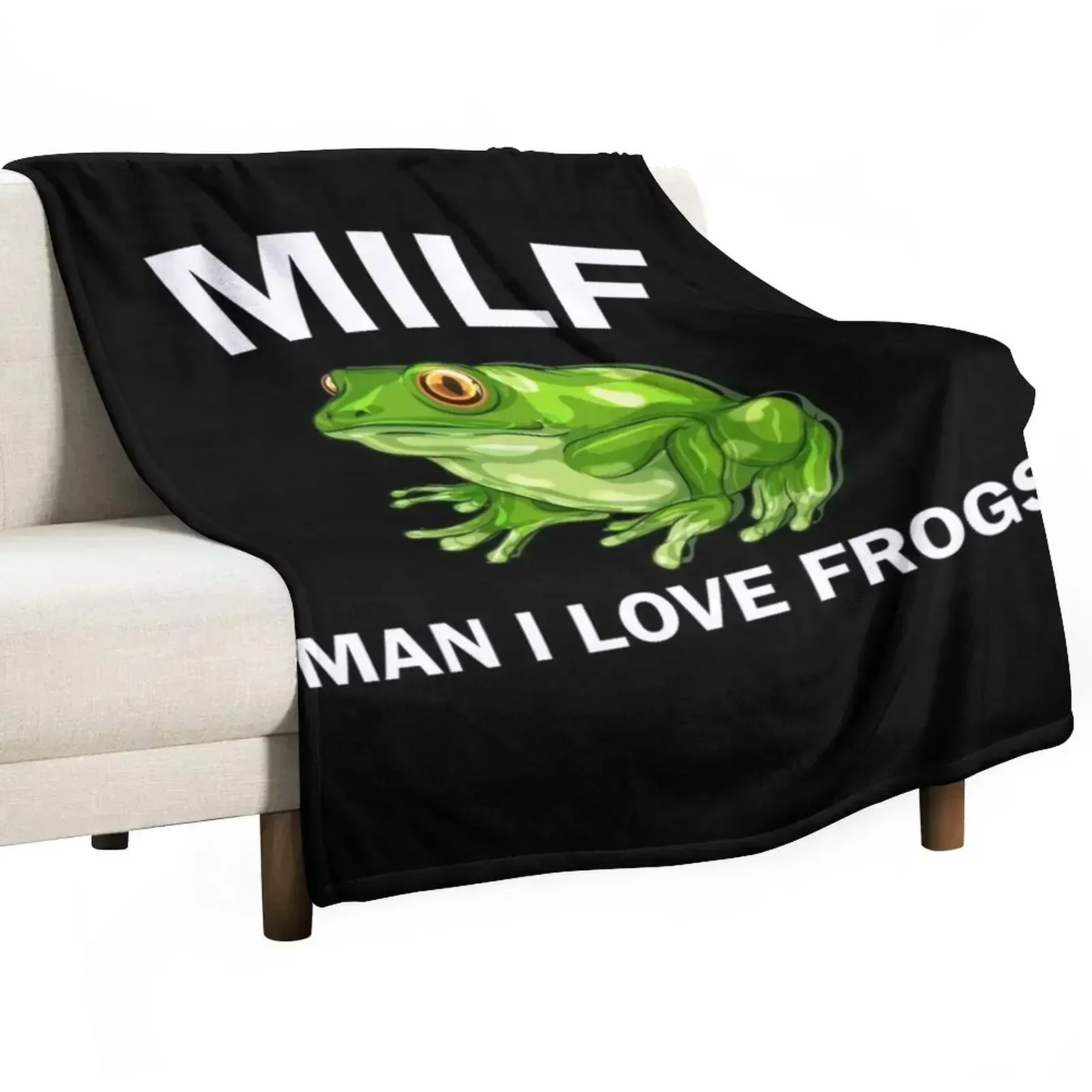 Man i love frogs bumper Throw Blanket Sofa Throw Furry For Decorative Sofa christmas gifts Beach Summer Blankets