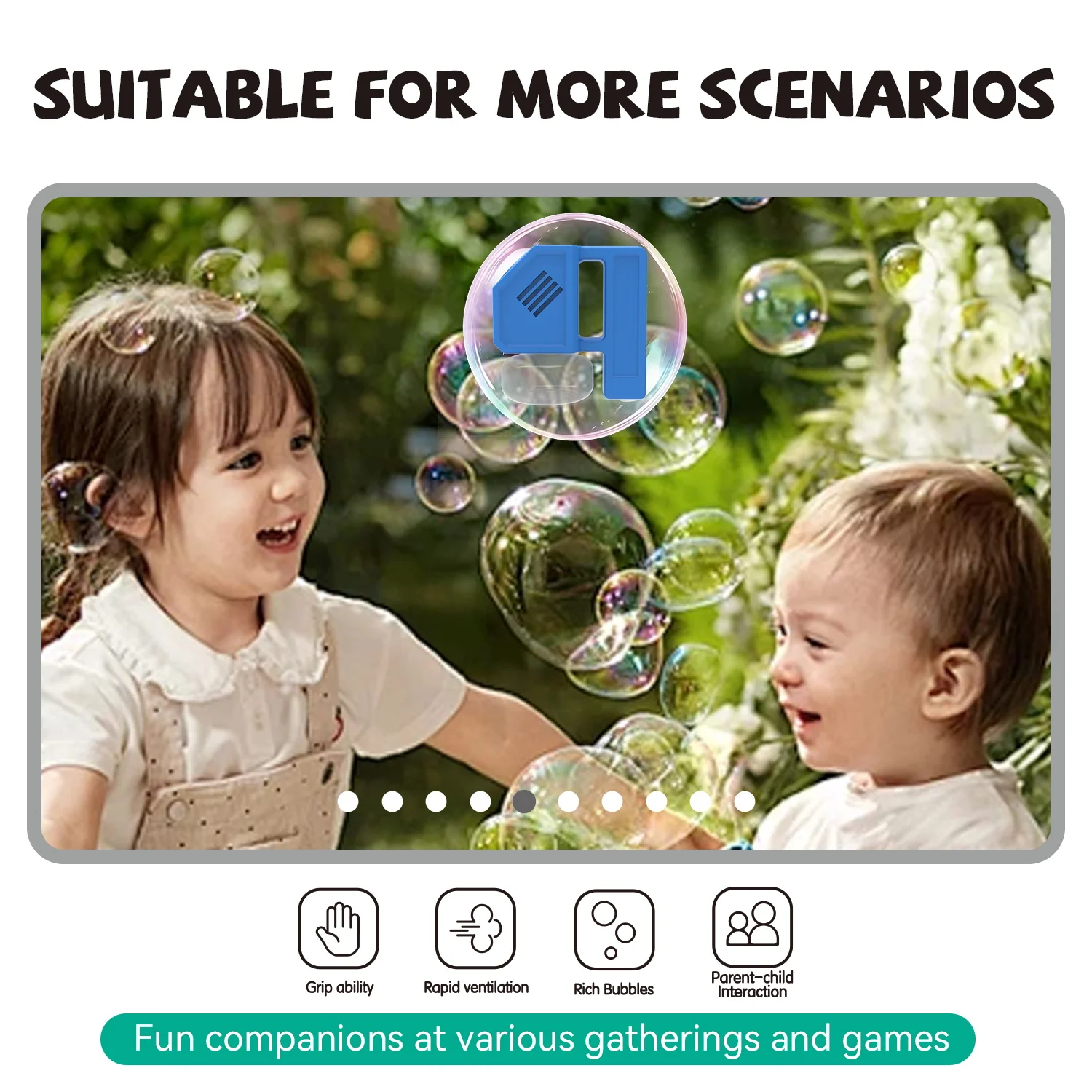 ของเล่นกลางแจ้งมือถือ Bubble Machine เกมงานแต่งงาน Props เด็ก Bubble ของเล่นไม่มีแบตเตอรี่ Bubble Water