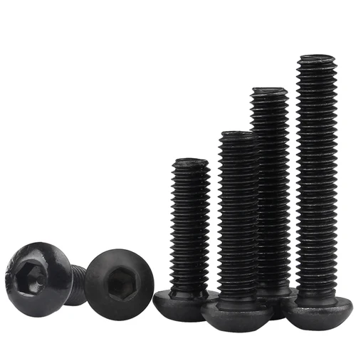 Imagen 2 del producto 5/10/20/50 Uds M2 M2.5 M3 M4 M5 M6 M8 redondo de acero inoxidable A2-70 o negro 10,9 grado cabeza de botón hexagonal tornillo Allen