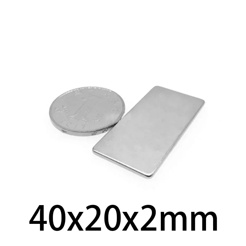 40x20x2 مللي متر مغناطيس قوي مغناطيس كتلة قوية للثلاجة ، DIY ، البناء ، التعليم الحرفية العلمية 40x20x2 40*20*2