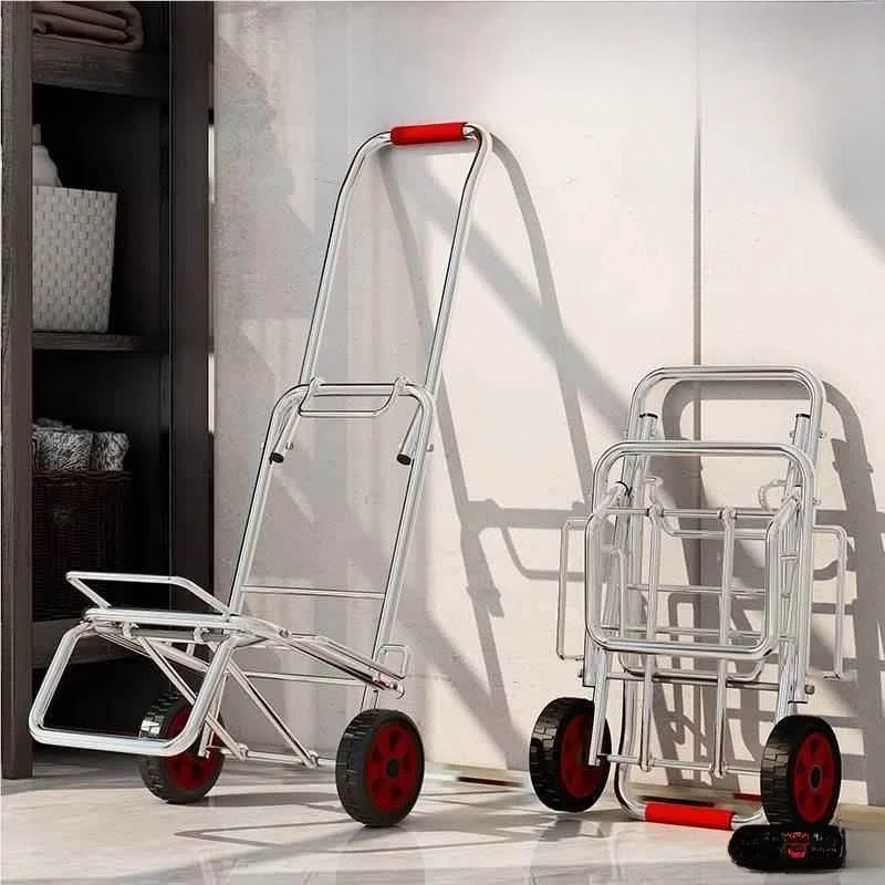 Carrito de Mano Plegable ro con Ruedas para Tiendas de Ropa, Carrito de Cras Portátil para Uso Doméstico y Viajes