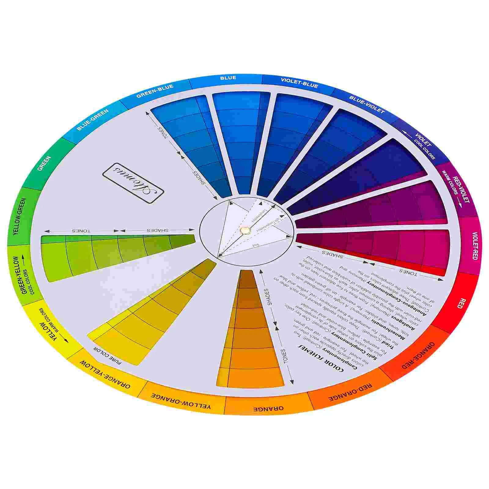 Gradient Color Wheel Mixed Guide Tool Rotation Board Chart Learning Card Clothing