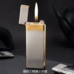 Zorro 636 Metal Ultra Thin Butane Gas Inflatable Grinding Wheel Lighter Holiday Gift Smoking Accessories Men's Small Tools Gift