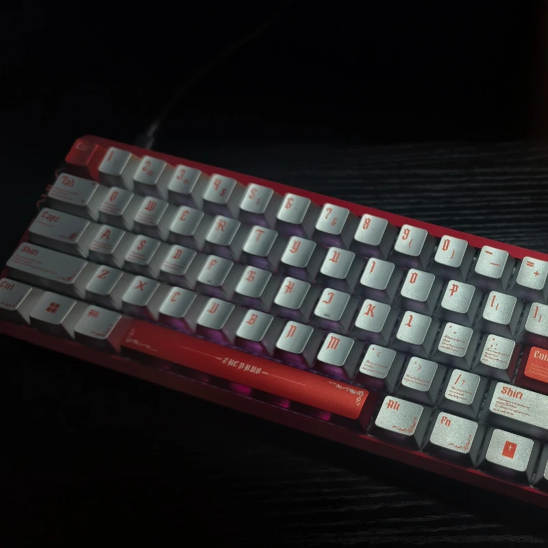 Bone Nail Keycaps Set 80 Key PC Material Cherry Profile Metal Texture Mechanical Keyboard Keycaps for EV63/Wooting/Mad68 Gift