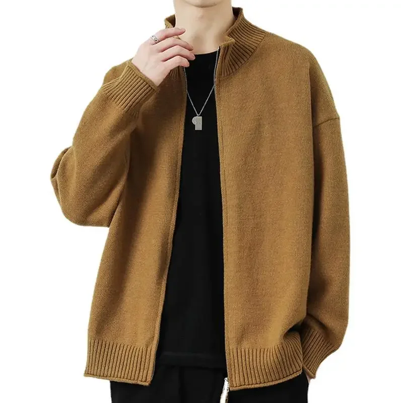 

Cardigan Jacket Men's Standing Collar Loose and Casual Spring Jacket Men's Handsome and Versatile Knitted Sweater Clothes