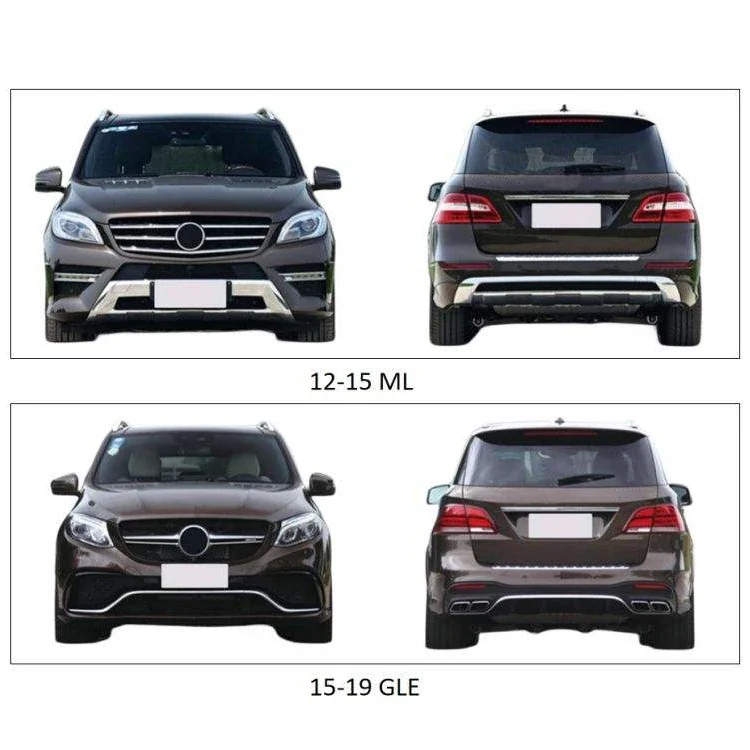 Upgrade GLE W166 2015-2019 AMG body kits Head Light Tail  Rear Front Lip Bumper Grille For Mercedes Benz ML  2012-2015