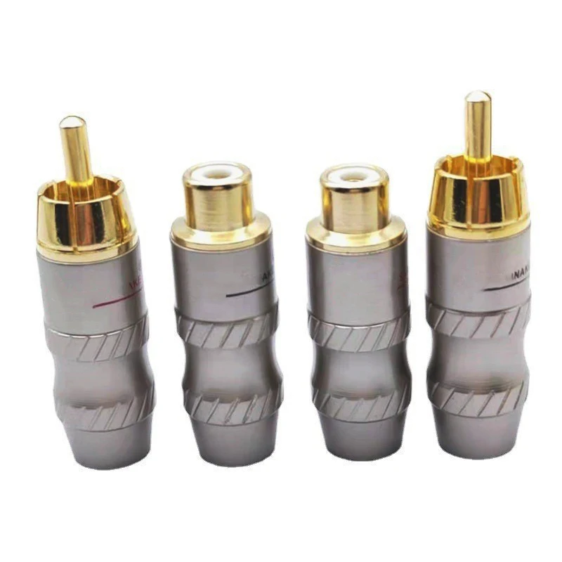 

1PCS Copper gold-plated RCA male/female plug Lotus solder plug AV audio and video extension socket RCA wiring male/female
