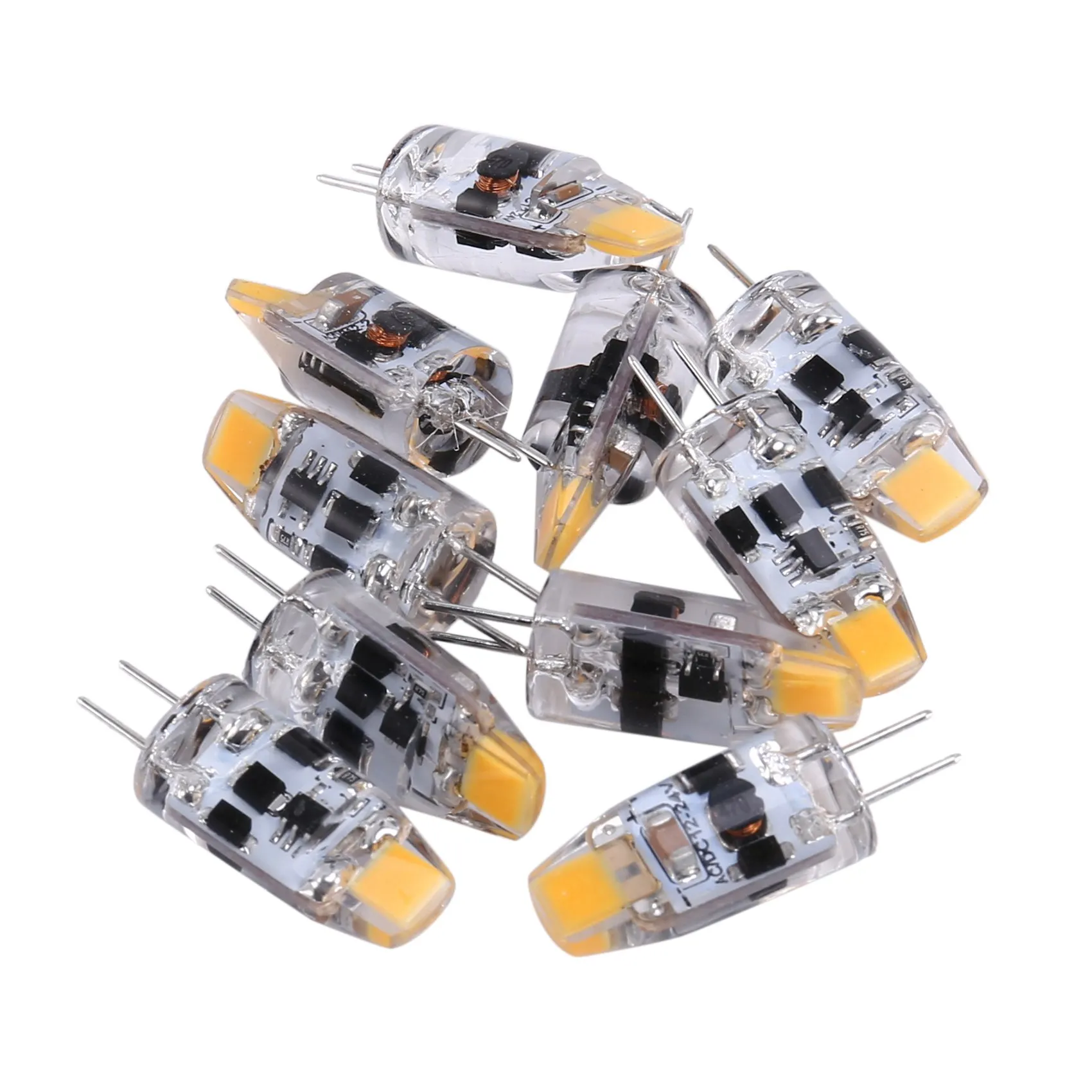Hot G4 Bulb 2W G4 Led Bulb Is Equivalent to 20W G4 Halogen Bulb Replacement Part,G4 Base Ac/Dc12V-24V, Warm White 10Pcs