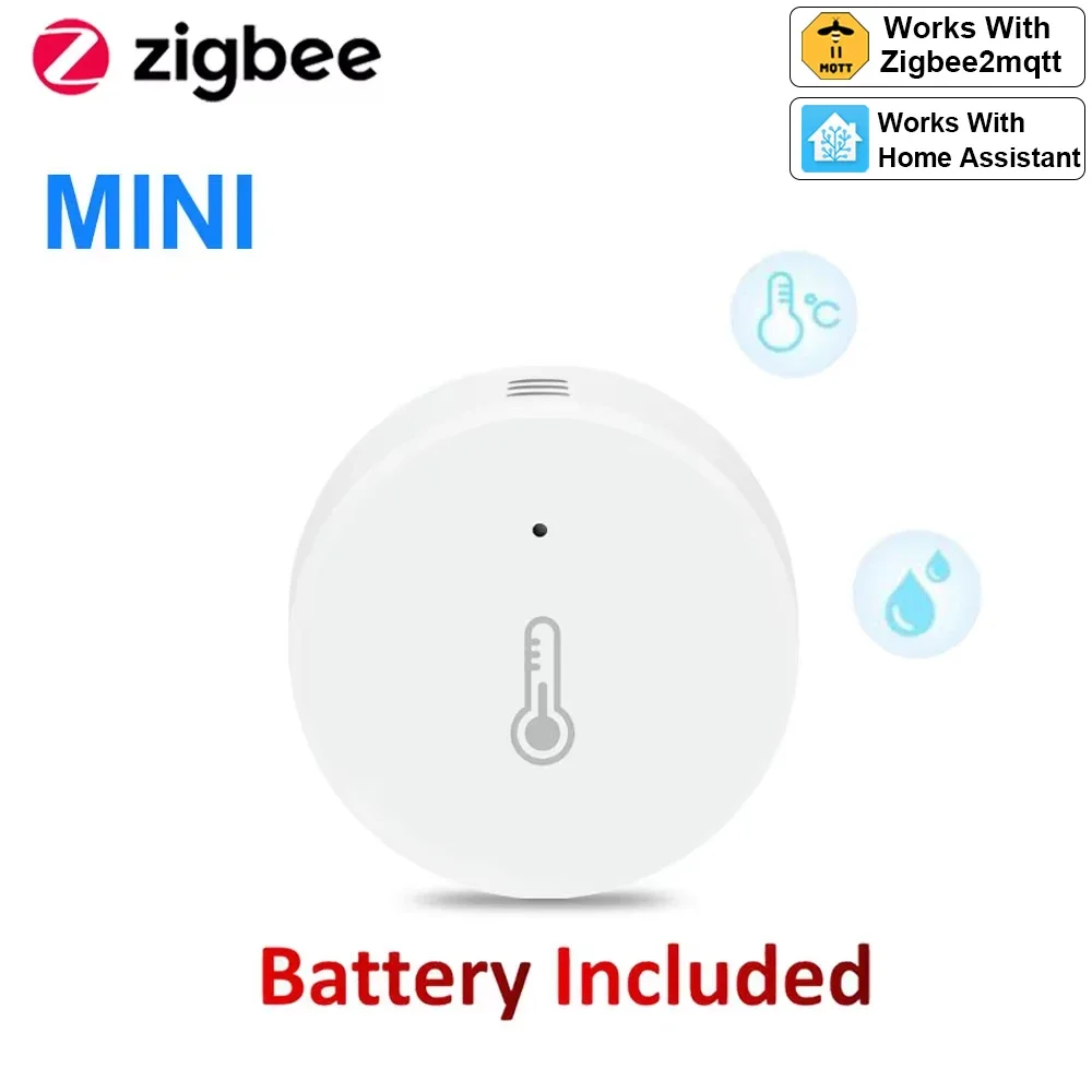 Haozee Zigbee 3.0 Czujnik temperatury i wilgotności Zdalny monitor przez aplikację Smart Life Zasilany bateryjnie Współpracuje z Alexa Google Home