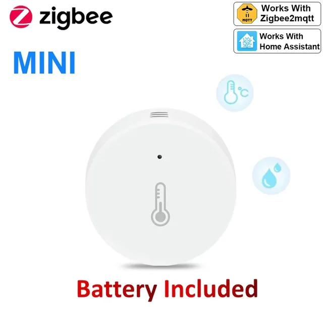 Haozee Zigbee 3.0 Czujnik temperatury i wilgotności Zdalny monitor przez aplikację Smart Life Zasilany bateryjnie Współpracuje z Alexa Google Home
