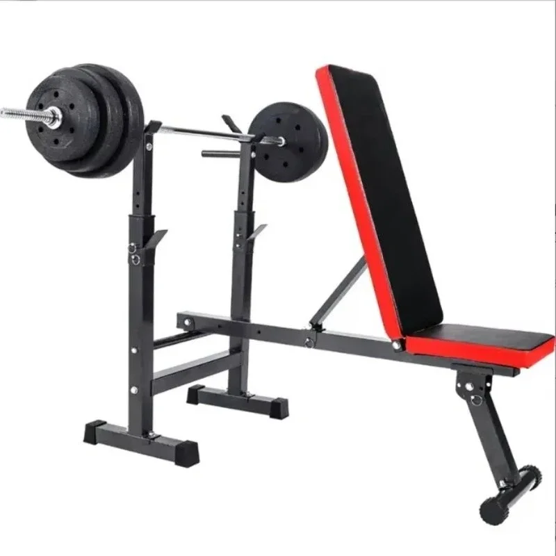 Fitness Weight Bench Stable Squat Rack Multifunctional Foldable For Barbell Lifting