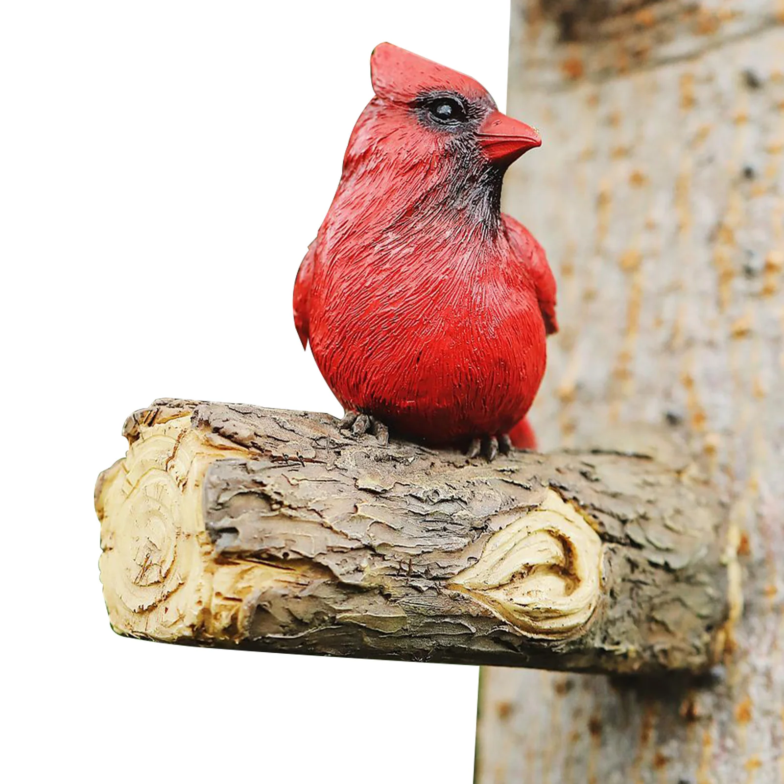 Whimsical Outdoor Red Bird Statues Simulated Resin Bird Garden Sculpture for Christmas Children's Day Birthday Gift