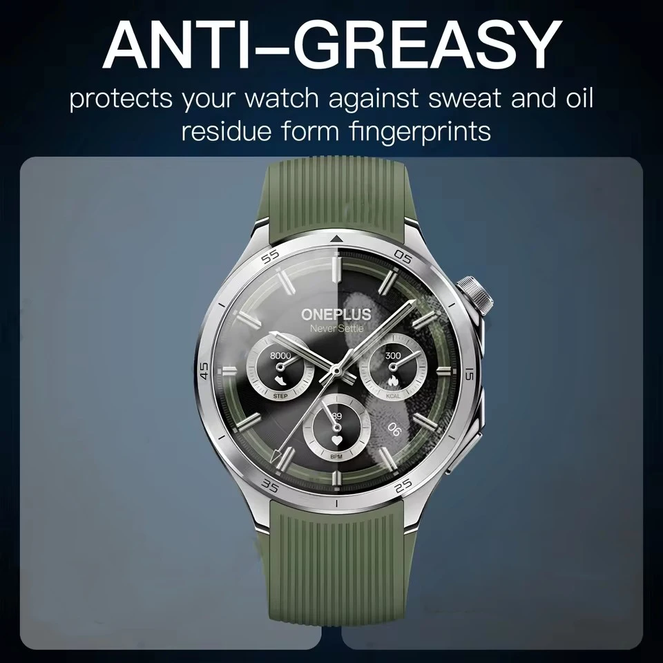 3-5 قطعة واقي للشاشة لساعة OnePlus Watch 3 من الزجاج المقسى المضاد للخدش طبقة زجاجية ملحقات حماية فائقة الدقة