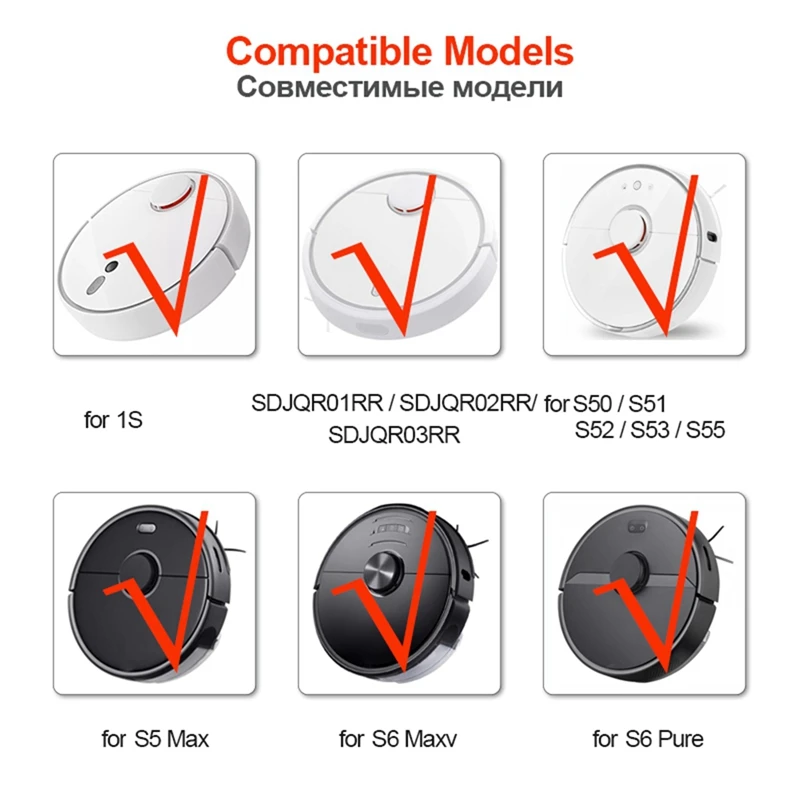 Hepa filtro escova para xiaomi robô aspirador de pó 1 s sdjqr01rr para roborock s50 s51 s55 s6 s5max s6 s6 puro maxv