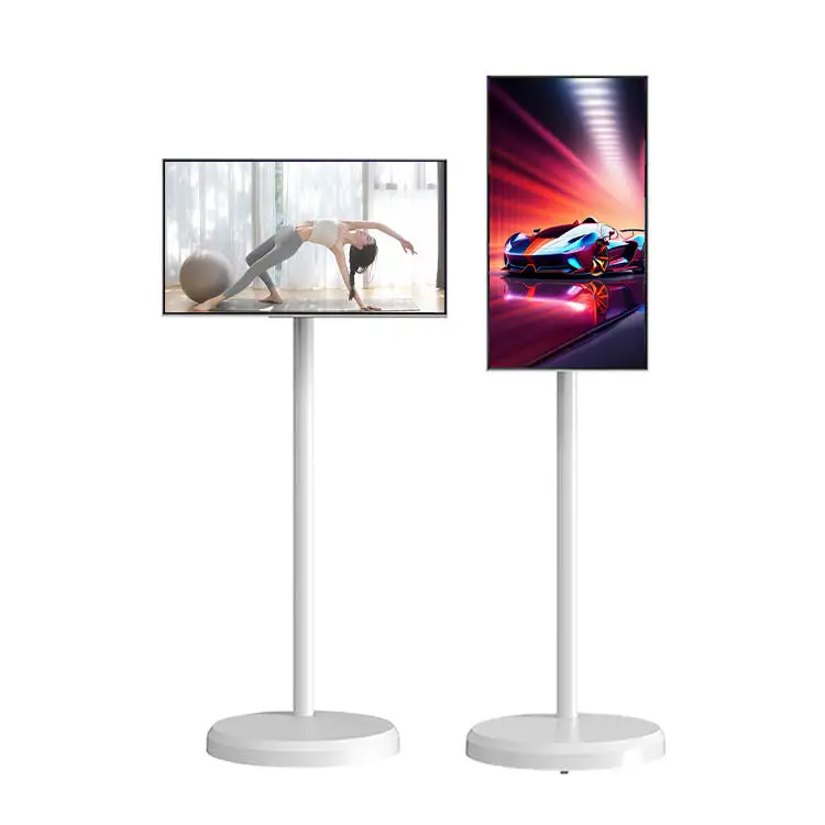 Monitor de pantalla táctil interactiva inteligente de pie de 21,5 pulgadas, interfaz USB, pantalla LCD, espejos de Fitness, TV inteligente portátil