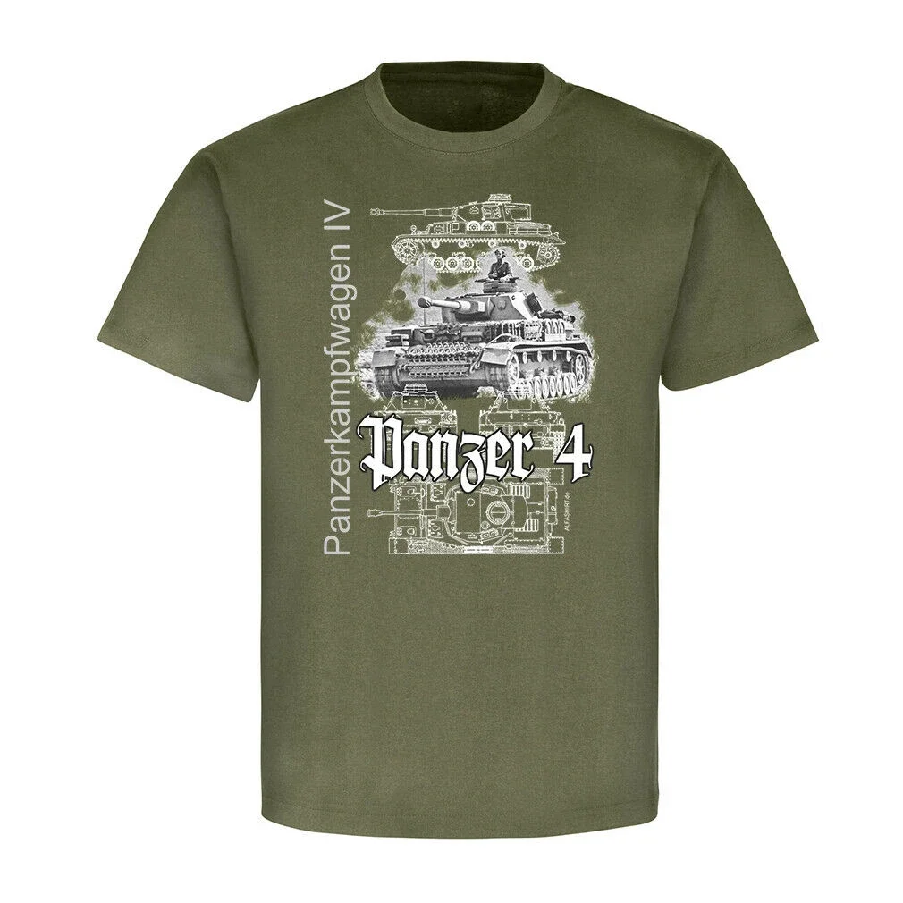 Panzer IV Tank PzKpfw IV Commander T-Shirt 100% Cotton O-Neck Summer Short Sleeve Casual Mens T-shirt Size S-3XL