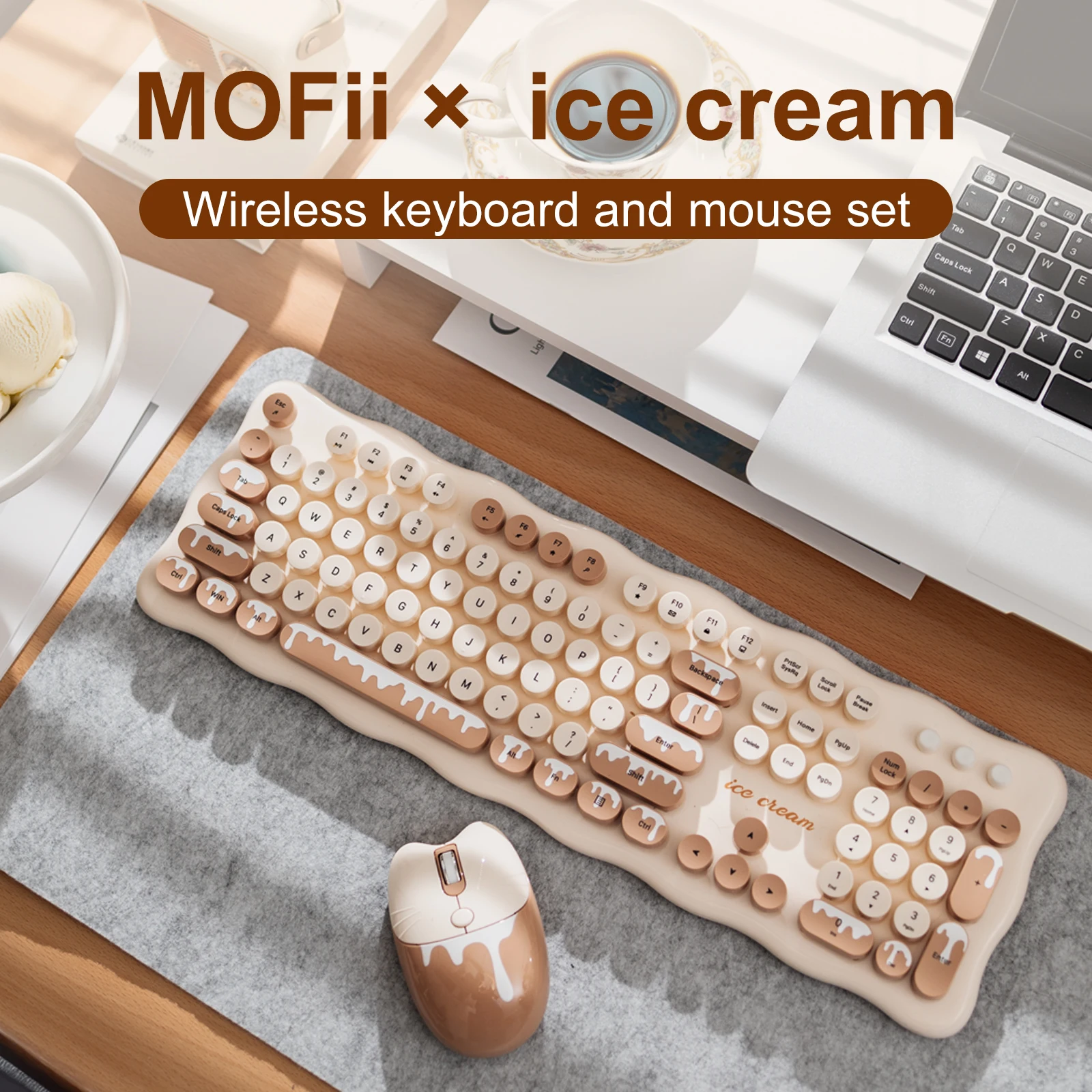 

MOFII Wireless Computer Keyboard And Mouse Set USB - Cute And Fast Response, Suitable For Business Laptops, Tablets, Home Office