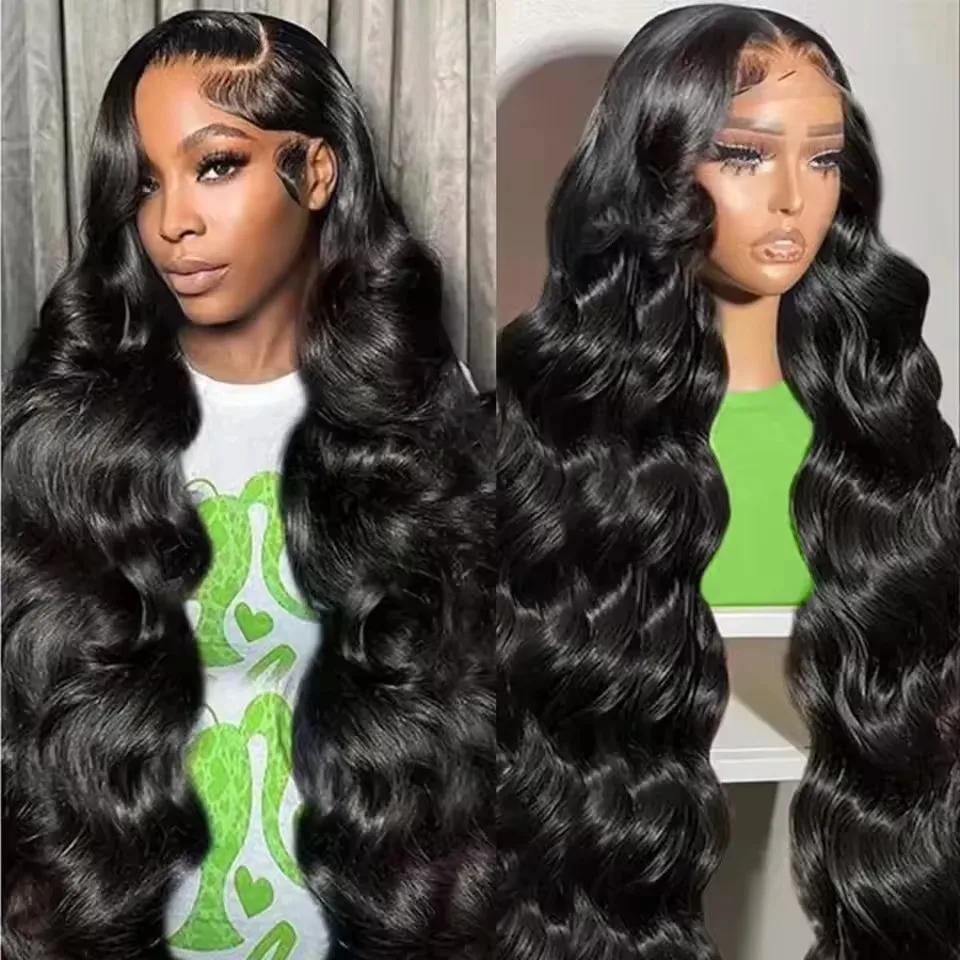 

Парик из натуральных волос с эффектом Body Wave, плотность 200%, с HD-кружевной основой 13x4, предварительно выщипанный, 40 дюймов, для чернокожих женщин, парик с кружевной основой 13x6