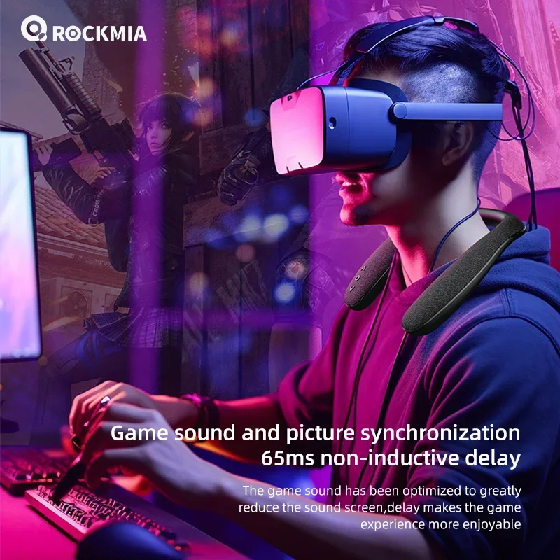 Rockmia EBS-908 Hot Selling Popular Neckband Speaker Wearable Wirless Music Box High Quality Original Manufacturer