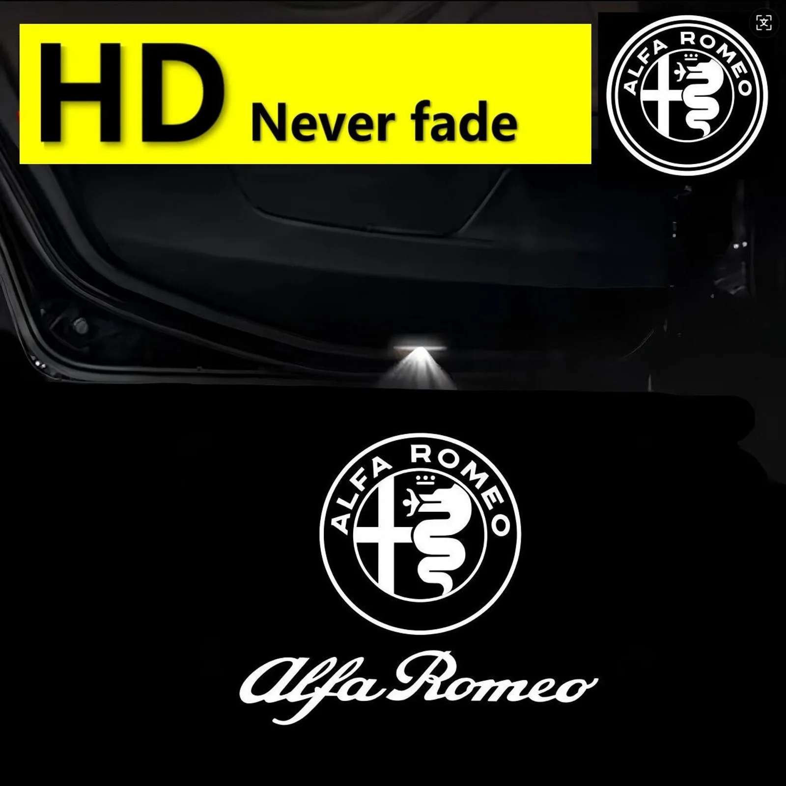 HD 2025 2X Per Alfa Romeo 159 166 GT Giulia Mito Giulietta Stelvio Brera Ghost Shadow Door Cortesia Logo Proiettore Luce di benvenuto