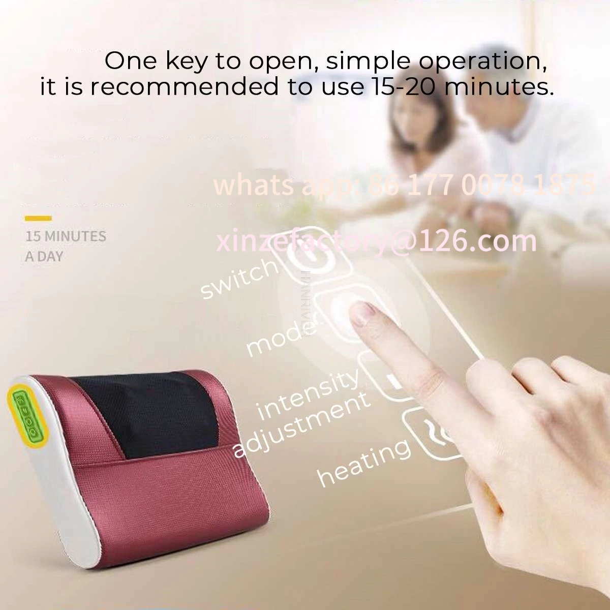 Customizable 16Heads Relaxation Massage Pillow Electric Shoulder Back Heating Kneading therapy Neck Massage Vibrator Waist