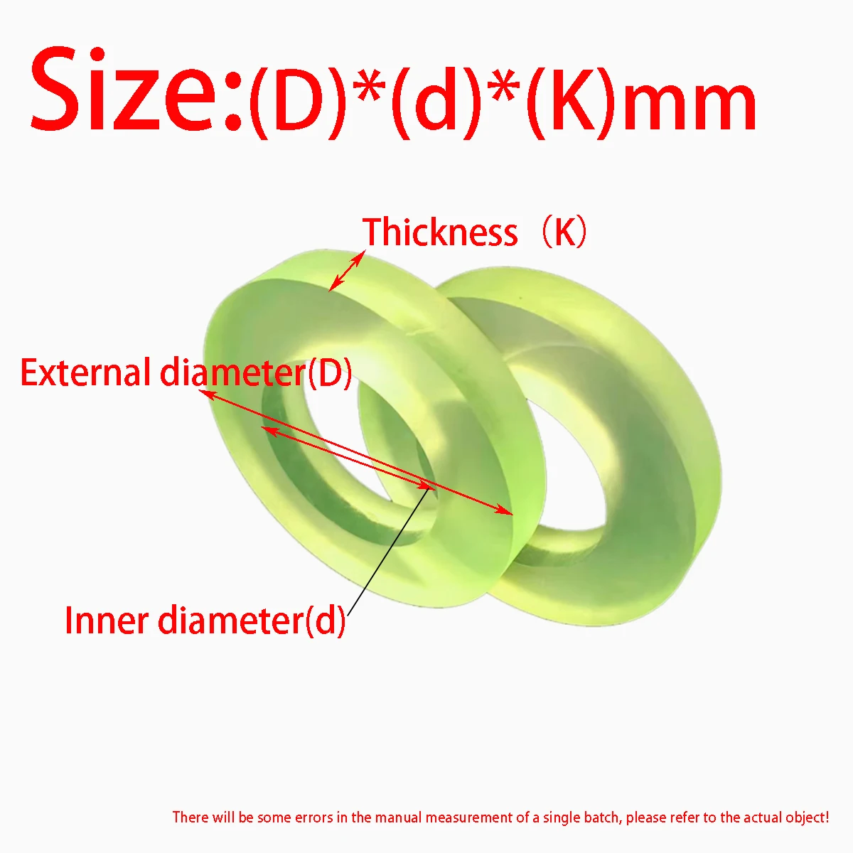 Polyurethane Gasket,Green PU Hollow Disc Cow Tendon Pad, Cushioning And Shock-Absorbing Pad Solid Thickness5/10/15mm