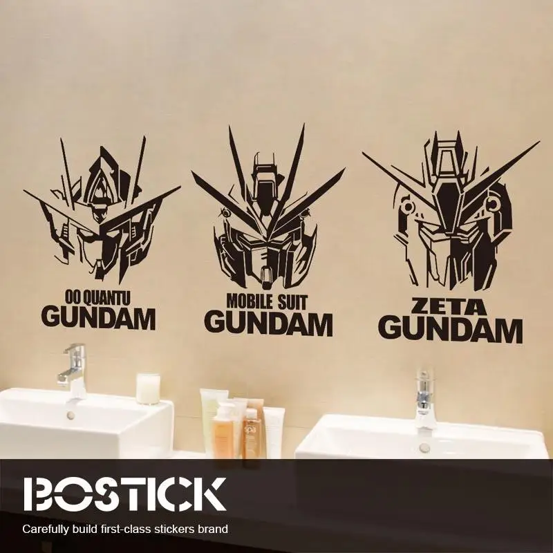 Freedom Mobile Suit Gundam Japanese anime wall stickers waterproof wallpaper bedroom room decoration