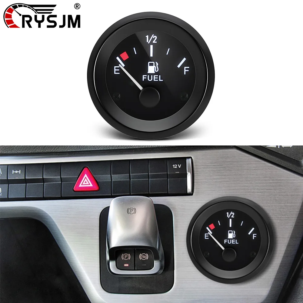 

2'' 52mm Car Fuel Level Gauge 240-33 Ohm Oil Level Indicator for AUTO Truck Boat Car SUV Fuel Tank Meter With Black Bracket