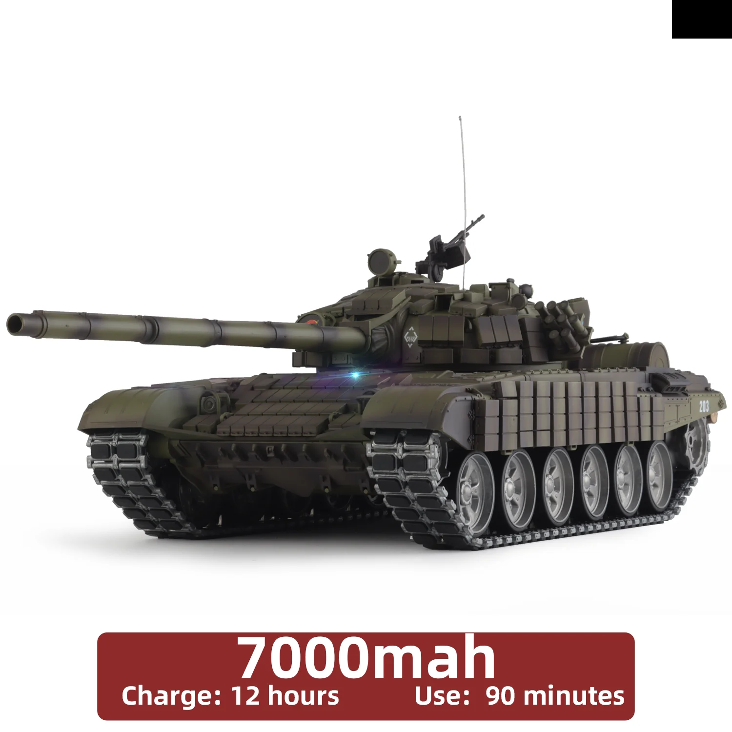 

Радиоуправляемая модель танка Heng Long 1/16, российский танк Т-72, металлическая версия Pro. Металлические или резинопокрытые колеса и металлические ролики с поворотом на 360° ° Поворотная башня