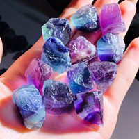 1pack 50/100g Natural Rainbow Fluorite Raw Stone Colourful Flashy Raw Table Decoration Healing Crystal