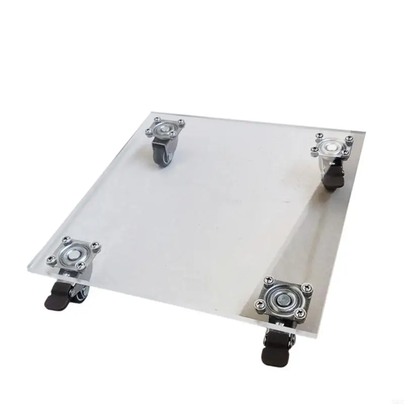 

Acrylic Rolling Plant Bracket With Caster Round Metal Flower Top Bracket For Indoor X3UC