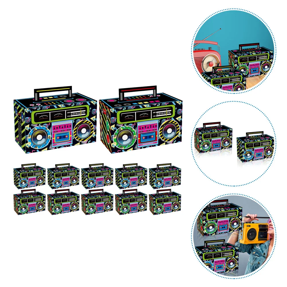 12 Pcs Radios 80s Party Decorations Present Wrapping Boxes Candy Paper Gift Retro Favors Treat