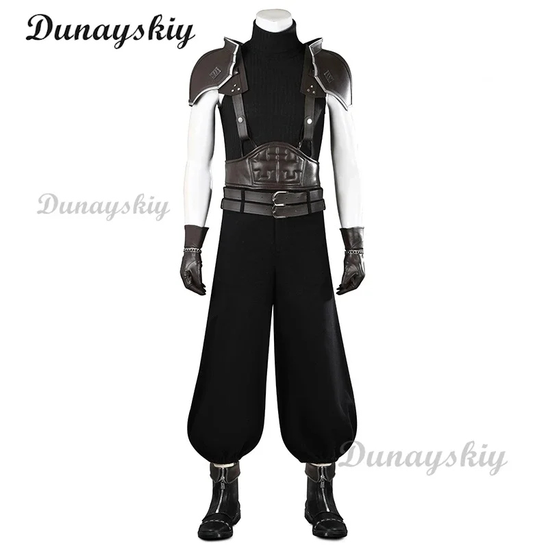 Zack Fair Final Fantasy VII 7 Crisis Core Zack Fair Cosplay Costume Adult Men Game Cos Clothes Suit Shoes Battle Halloween Party