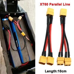 XT60 Parallel Battery Connector Cable Dual Extension 1 Female 2 Males Y Shape Splitter Silicone Wire Battery Accessories