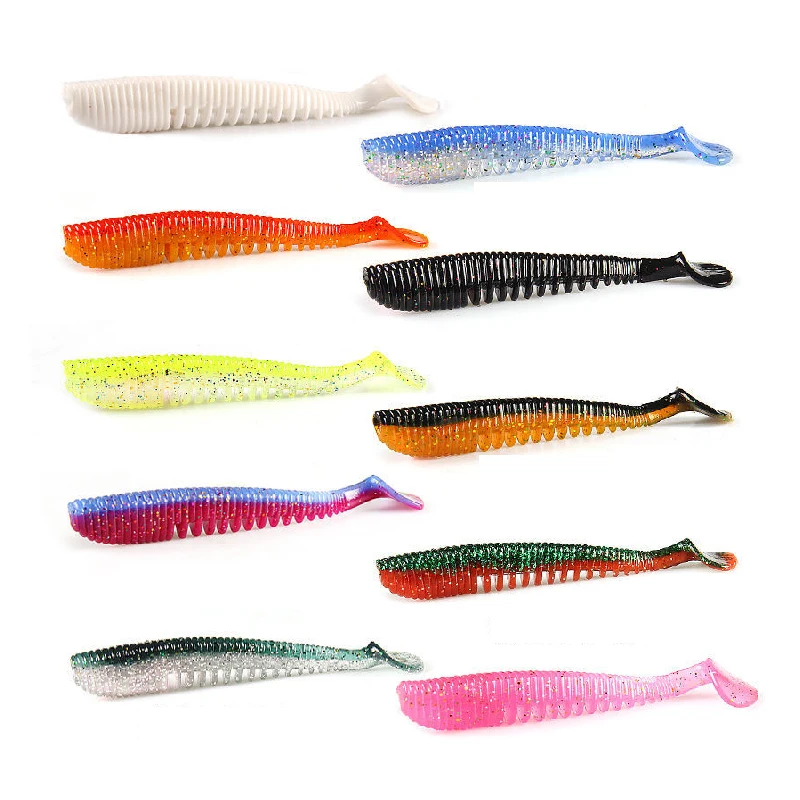 

Threaded T Tail Soft Bait Fishing Lures Set Lead Head Hook Fresh Water Pesca Carp Bass Lure Fishing Accessories 8cm 9.5cm 11cm