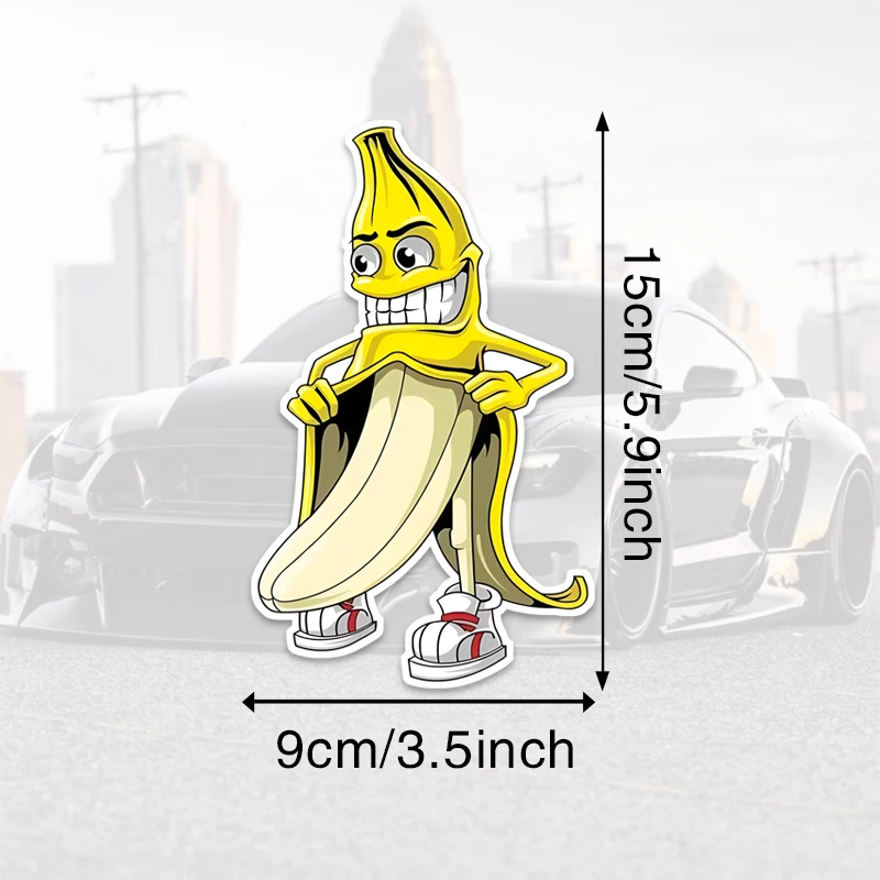 Funny Banana Flasher Peelable Stickers Vinyl Car Sticker Bumper Window Waterproof Decal